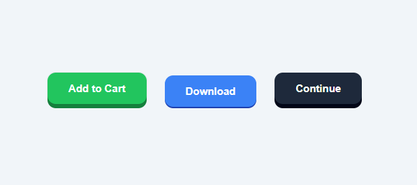 Screenshot of the 3D Push Button snippet rendered live