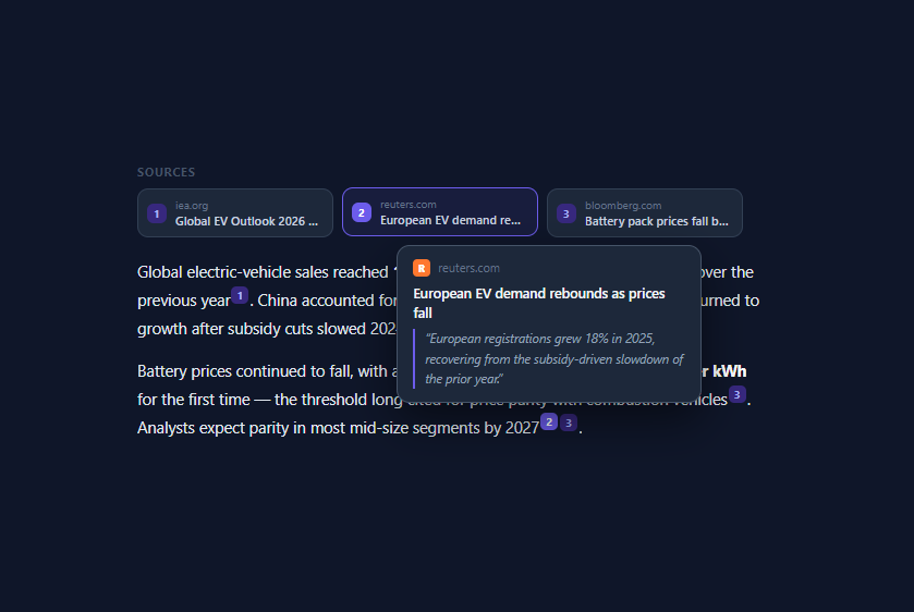 Screenshot of the AI Source Citations snippet rendered live