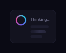 Screenshot of the AI Thinking Loader snippet rendered live