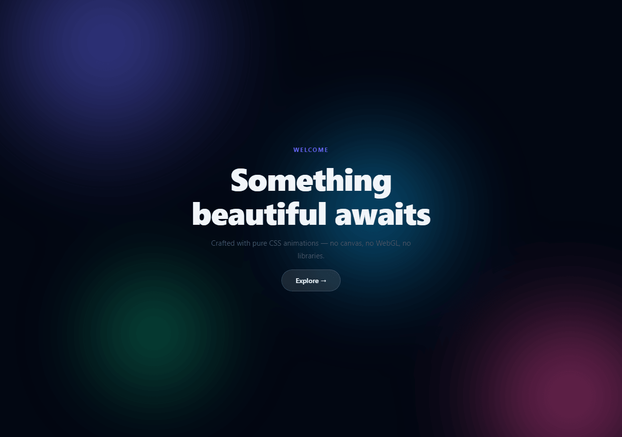 Screenshot of the Aurora Background snippet rendered live