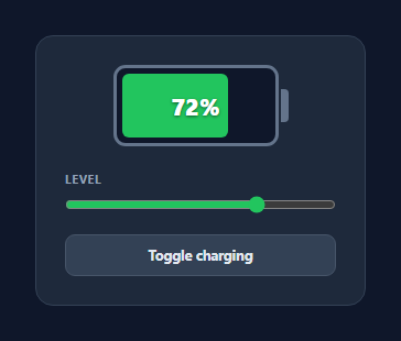 Screenshot of the Battery Indicator snippet rendered live
