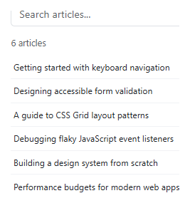 Screenshot of the Bootstrap Search Results Highlighting snippet rendered live