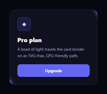 Screenshot of the Border Beam snippet rendered live