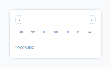 Screenshot of the Calendar Widget snippet rendered live