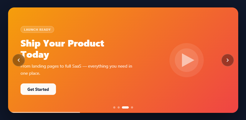 Screenshot of the Auto-Play Carousel snippet rendered live
