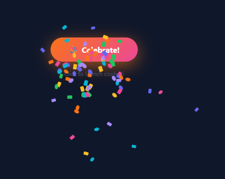 Screenshot of the Confetti Button snippet rendered live