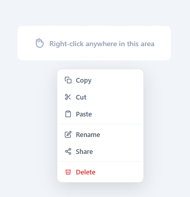 Screenshot of the Context Menu snippet rendered live