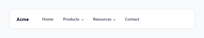 Screenshot of the Dropdown Navbar — CSS Only Hover & Focus-Within (No JavaScript) snippet rendered live