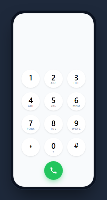 Screenshot of the Dialer Keypad snippet rendered live