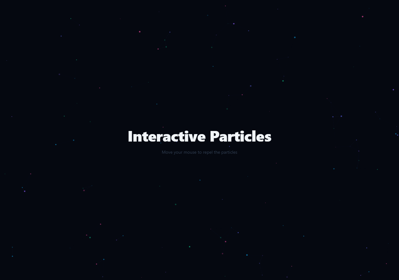 Screenshot of the Floating Particles snippet rendered live