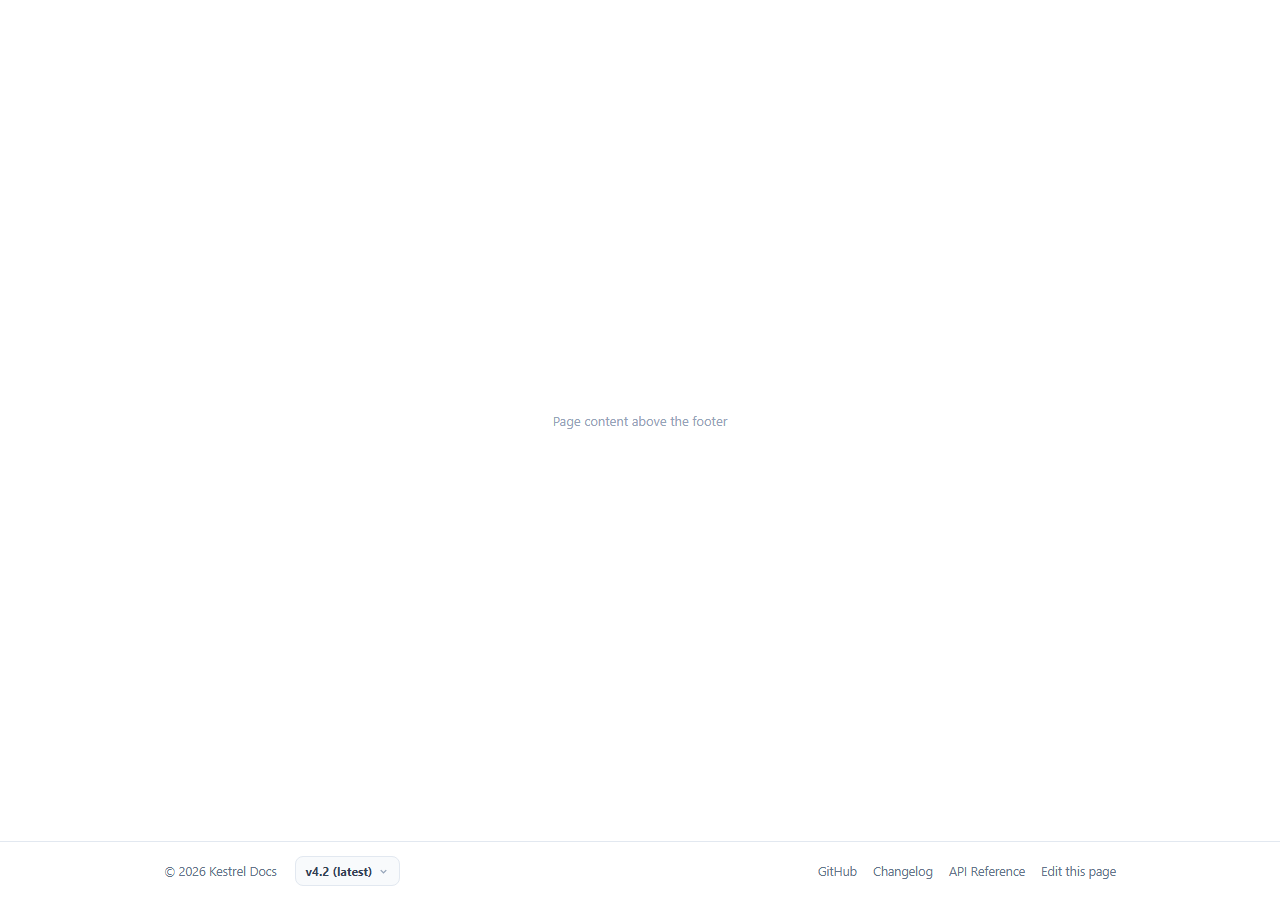 Screenshot of the Docs Footer with Version Selector snippet rendered live