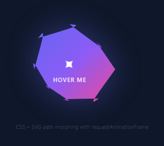 Screenshot of the Morphing Liquid Blob snippet rendered live