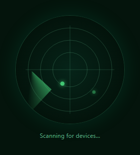 Screenshot of the Radar Sweep Scan Loader snippet rendered live