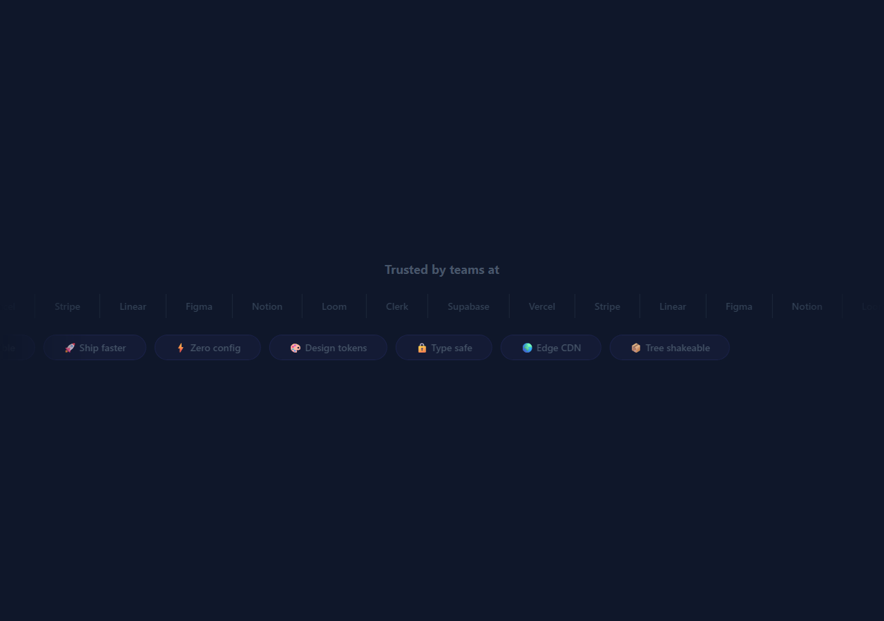 Screenshot of the Marquee / Ticker snippet rendered live