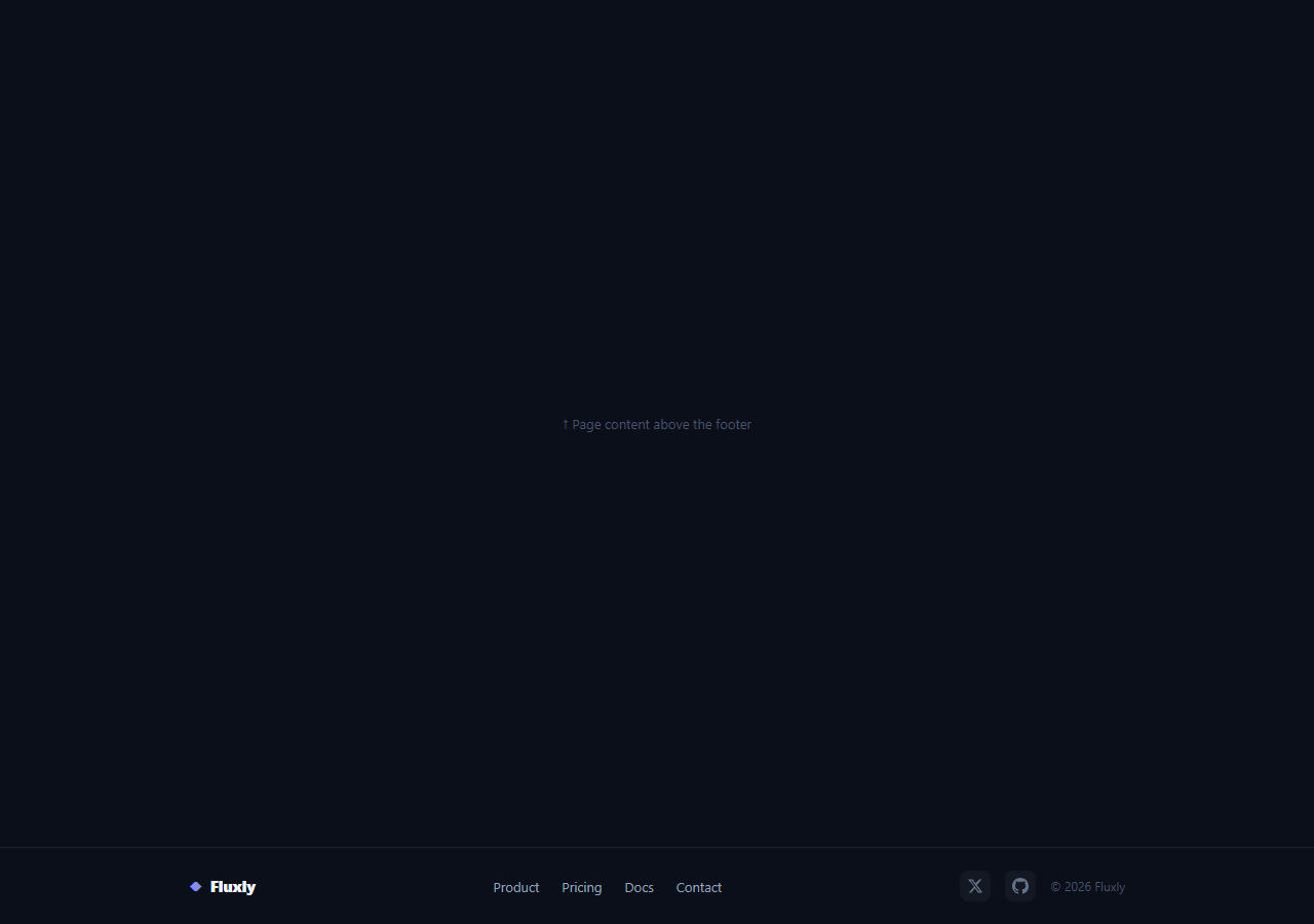 Screenshot of the Minimal Footer snippet rendered live