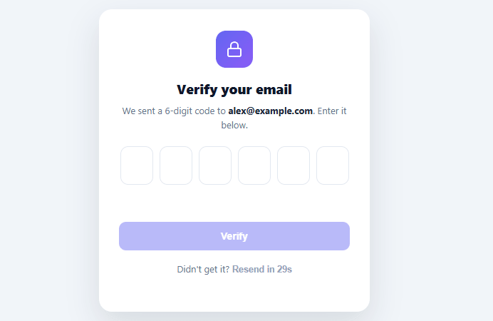 Screenshot of the OTP Verification Screen snippet rendered live