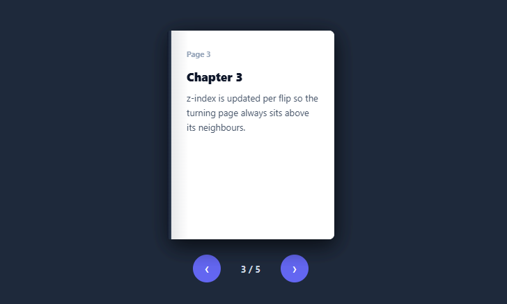 Screenshot of the Page Flip snippet rendered live