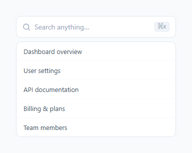 Screenshot of the Search Box snippet rendered live