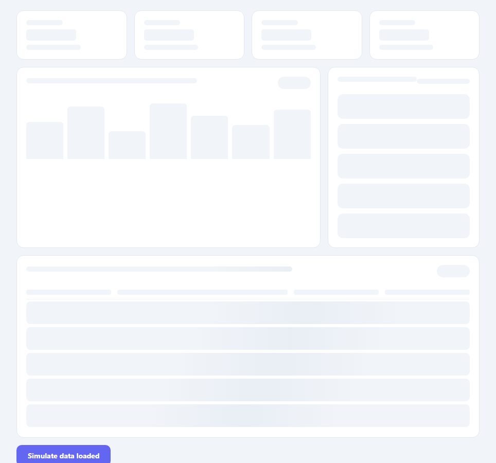 Screenshot of the Skeleton Dashboard snippet rendered live