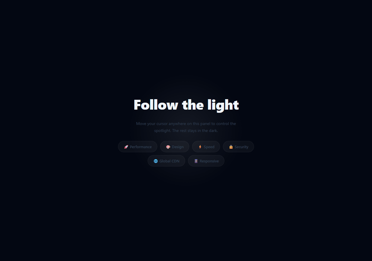 Screenshot of the Spotlight Effect snippet rendered live