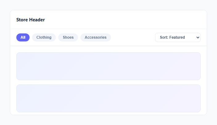 Screenshot of the Sticky Filter Bar snippet rendered live