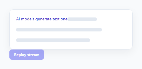 Screenshot of the Streaming Text Skeleton Reveal snippet rendered live