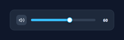 Screenshot of the Volume Control snippet rendered live